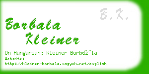 borbala kleiner business card
